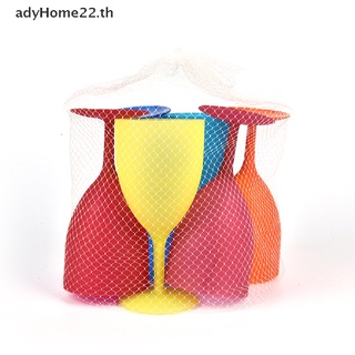 Adyhome 6 ชิ้น / เซต แก้วไวน์ พลาสติก ถ้วยค็อกเทล ที่มีสีสัน ฝ้า ปิกนิก ปาร์ตี้