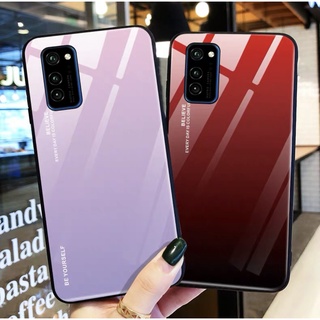 [ พร้อมส่ง ] Case Samsung Galaxy A03S เคสกระจก เคสกันกระแทก เคสกระจกไล่สี ขอบนิ่ม Samsung A03S เคสกระจกสองสี