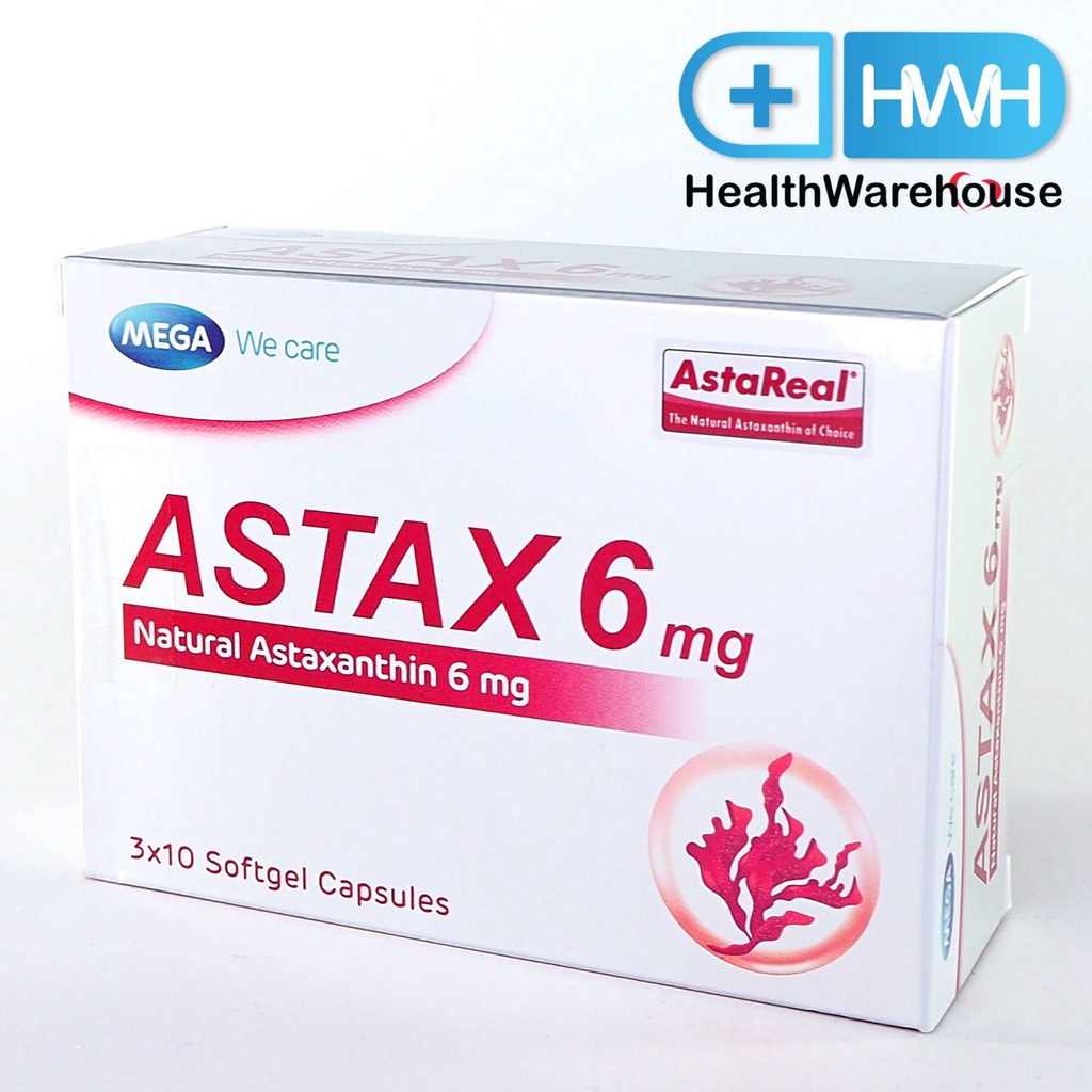 ภาพหน้าปกสินค้าMega We Care Astax 6 mg 30 แคปซูล Astaxanthin บำรุงผิว ลดริ้วรอย จากร้าน healthwarehouse บน Shopee