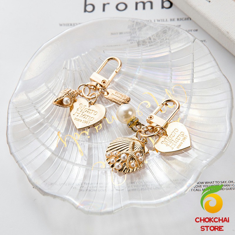 chokchaistore-พวงกุญแจรูปทรงหัวใจประดับกระเป๋า-beautiful-keychain