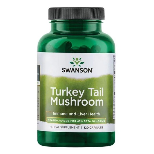 Swanson Superior Herbs, Turkey Tail Mushroom, 120 Capsules, 45 beta
