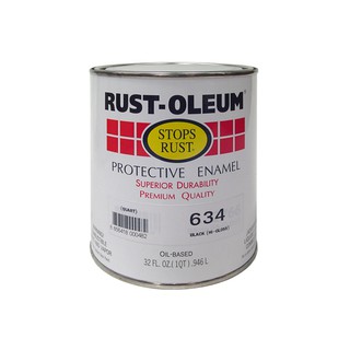 สีน้ำมัน RUST-OLEUM #634-4 G 1/4GL มีส่วนผสมของสารป้องกันสนิมเกรดพรีเมี่ยม ทนต่อไอเค็ม กรด ด่างอ่อนๆ มีส่วนผสมของสารป้อง