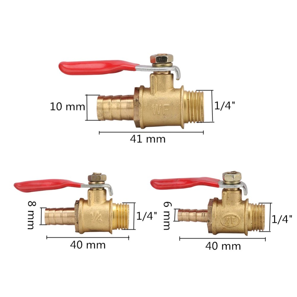 ภาพสินค้า1/4 male thread ball valve to 6 มม. 8 มม. 10 มม. ข้อต่อท่อทองเหลือง 1 ชิ้น จากร้าน 0903taimusi.th บน Shopee ภาพที่ 1