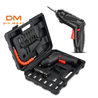 DIYMORE ไขควงไฟฟ้า ไขควงไร้สาย แบบชาร์จ USB แบบใช้มือ เจาะ ชุด Electric Screwdriver USB Rechargeable Cordless Screwdriver Screwing Hand Drill Suit