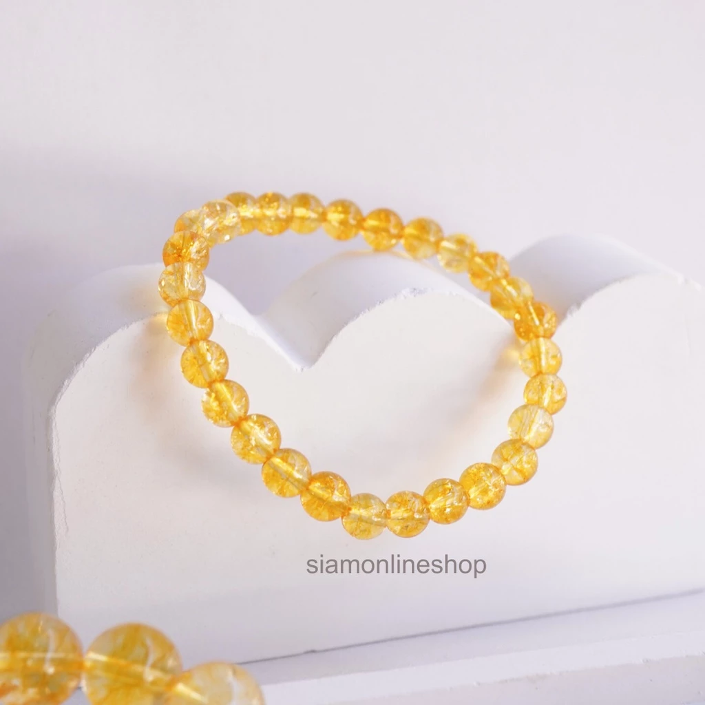 CITRINE หินซิทริน เลือกขนาดเม็ดหินได้ (4-12 มม.) หินแห่งความสำเร็จ สร้อยข้อมือหินแท้ https://wayoza.com