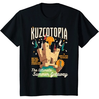 เสื้อยืดผ้าฝ้ายพรีเมี่ยม เสื้อยืด พิมพ์ลายดิสนีย์ The Emperors Groove Greeting From Kuzcotopia