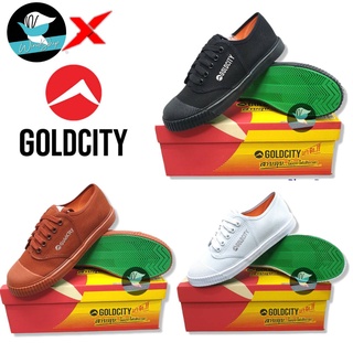 สินค้า Goldcity รองเท้าโกลซิตี้ รองเท้านักเรียน รองเท้าผ้าใบโกลซิตี้ ดำ/ขาว/น้ำตาล รองเท้าผ้าใบ