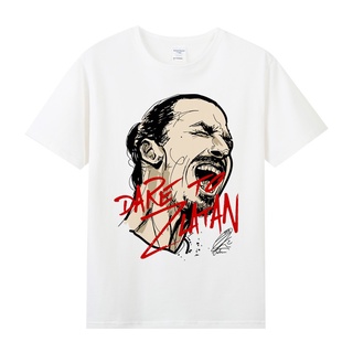 เสื้อยืดโอเวอร์ไซส์✗✚ฟุตบอล Serie A Ibrahimovic Da Fengxian AC Milan รอบผ้าฝ้ายหลวมกีฬาลำลองแขนสั้นเสื้อยืดผู้ชายและผู้ห