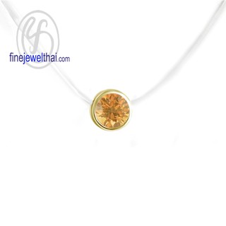 Finejewelthai-จี้ซิทริน-ซิทริน-จี้พลอย-พลอยประจำเดือนเกิด-Citrine-Silver-Pendant-Birthstone-P1086ct00 (ราคาต่อชิ้น)