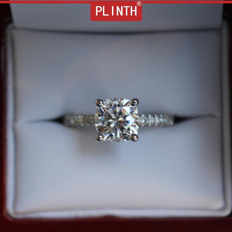 plinth-925-แหวนเงินสแควร์เพชรปริ๊นเซสี่ง่ามเพชรจริงงานแต่งงานเพชรแฟชั่นญี่ปุ่นและเกาหลีที่เรียบง่ายเพชร1318