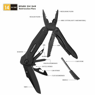 ภาพขนาดย่อของภาพหน้าปกสินค้าRoxon CM1349 SPARK Multitool Plier, 14-in-1 (สินค้ารับประกัน 1 ปี) จากร้าน naturehikeucamping บน Shopee