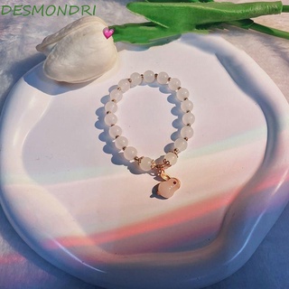 Desmondri สร้อยข้อมือ ประดับหยก คริสตัล รูปกระต่าย เหมาะกับของขวัญ แฟชั่นสําหรับผู้หญิง