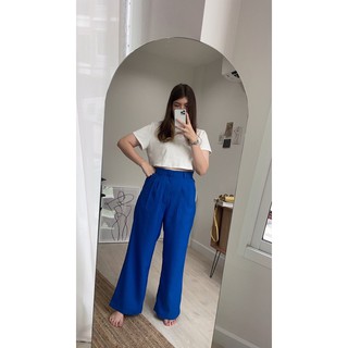 CurveG Wide Leg Pants Cobalt กางเกงขายาว สีน้ำเงิน