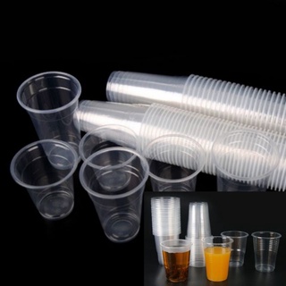 แก้วพลาสติกใส ฝา6,10, 12,14, 16 ,20 , 22 , 28 (25ชุด), 30,32 ออนซ์ แถวละ50ใบ มีหลายแบบให้เลือก