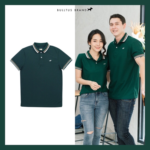 เสื้อโปโลบลูตัส-bulltus-สีเขียวเป็ด-double-line-เก็บเงินปลายทางได้