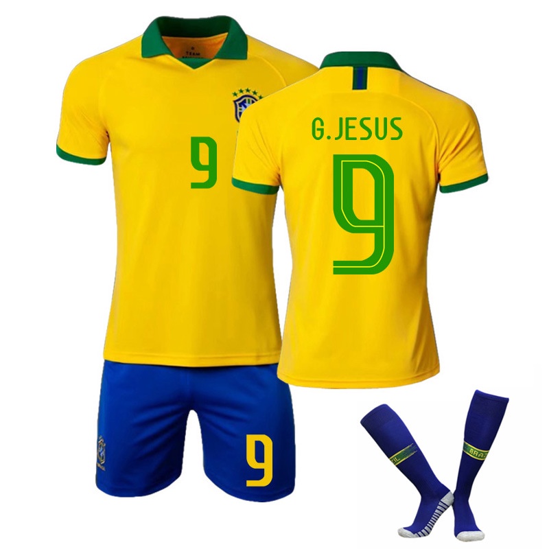 เสื้อกีฬาแขนสั้น-ลายทีมชาติฟุตบอล-brazil-team-21-22-season-ชุดเหย้า-10-ชิ้น-เสื้อกีฬาแขนสั้น-ลายทีมชาติฟุตบอล-neymar-พร้อมถุงเท้า-และถุงน่อง