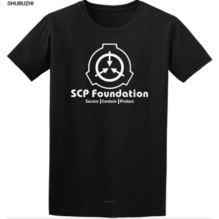 เสื้อยืดผ้าฝ้ายพิมพ์ลายขายดี HH SCP Foundation Secure Contain Protect Fan SCP Wiki Logo Inspired T-Shirt Cotton Men T-sh