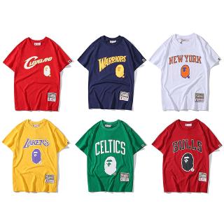 ราคาbabe nba เสื้อยืดผ้าฝ้ายแขนสั้นเสื้อคู่ plus size m - xxlS-3XL