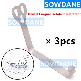 3 pieces Dental Lingual Isolation Retractor Mouth Retractor Dental Retractors Mouth Gag Oral Mouth Opener Stainless Stee