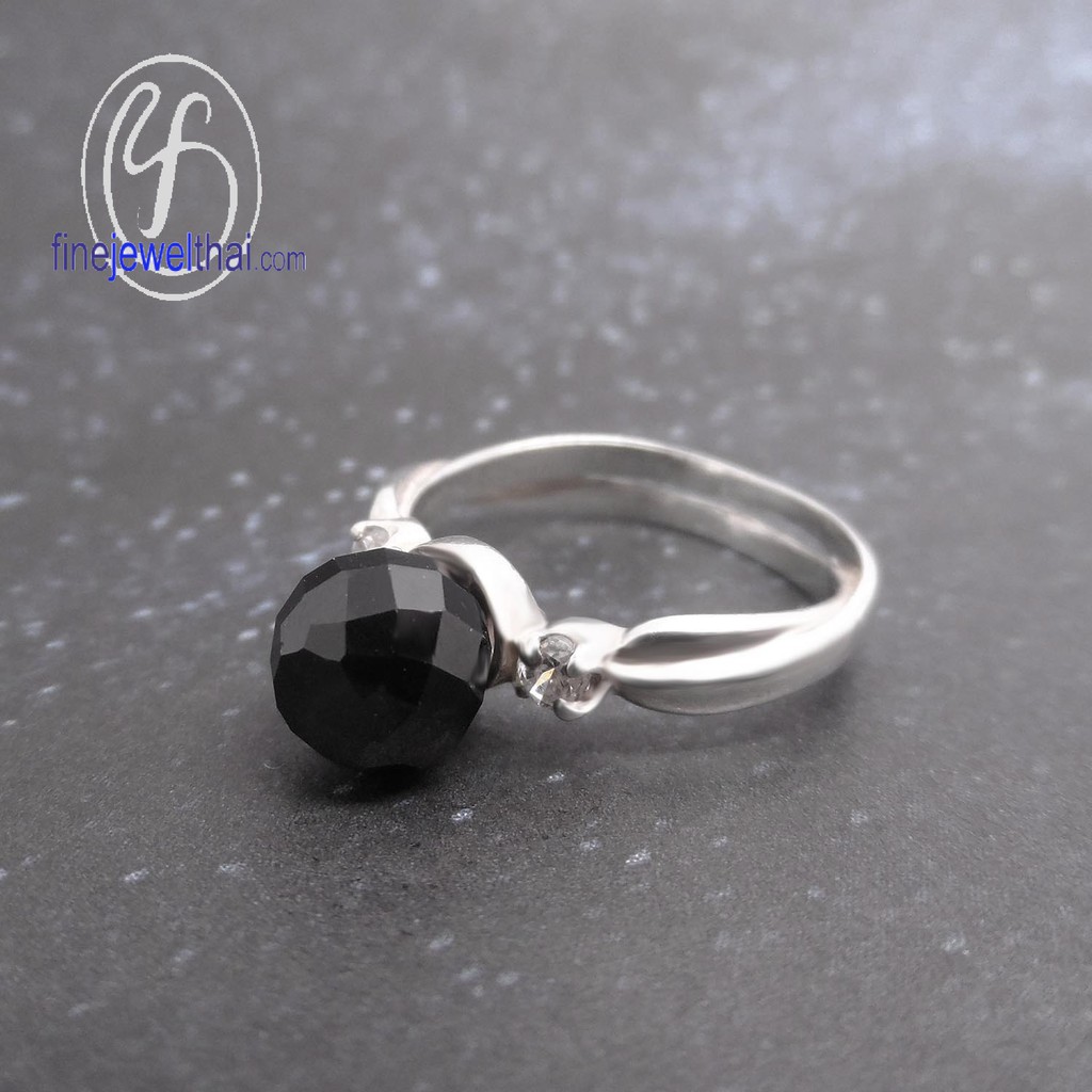 finejewelthai-แหวนนิล-แหวนเงิน-แหวนประจำเดือนเกิด-onyx-silver-ring-r1136on