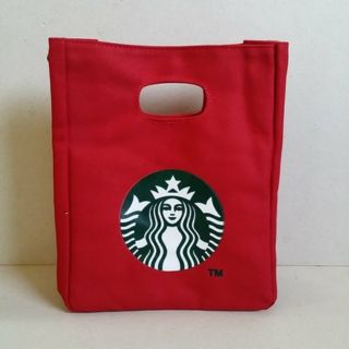 กระเป๋าถือทรงเหลี่ยม กระเป๋าผ้า ขนาด 9x11x4.5 นิ้ว ลาย สตาร์บัค Starbucks