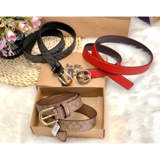 WOMEN CLASSIC BELT (F78179) เข็มขัดผู้หญิง วัสดุหนังแกะแท้ทั้งเส้น สวยงาม น่าใช้