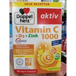 Doppelherz : Vitamin C 1000 mg + Vitamin D3 20 µg จำนวน 30 เม็ด