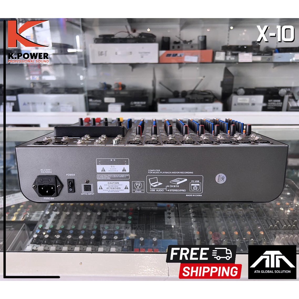 ส่งฟรี-digital-mixer-k-power-x-10-ดิจิตอล-มิกซ์เซอร์-10-channels-mixer-8-mono-2-stereo-k-power-x10