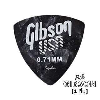สินค้า ปิ๊กกีตาร์ Gibson 0.71mm ทรงสามเหลี่ยม คุณภาพดีมาก (ราคาต่อหนึ่งชิ้น) เก็บปลายทางได้