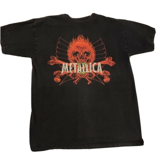 เสื้อยืดพิมพ์ลายlowpriceค่าของเงินเสื้อยืด Vintage Metallica Rebel Flat Head LG Code S-5XL