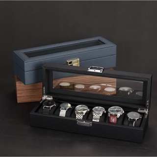 ภาพขนาดย่อของภาพหน้าปกสินค้ากล่องใส่นาฬิกา 6 เรือน กล่องเก็บนาฬิกา ที่เก็บนาฬิกา กล่องเก็บเครื่องประดับ ผลิตจากวัสดุอย่างดี หรูหรา มีระดับ ส่งจากไทย จากร้าน bgshop19 บน Shopee ภาพที่ 6
