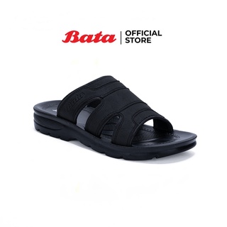 Bata บาจา รองเท้าแตะลำลอง สวมใส่ง่าย พื้นไม่ลื่น รองรับน้ำหนักเท้าได้ดี ไม่ลื่น สำหรับผู้ชาย รุ่น Fame สีดำ 8616505