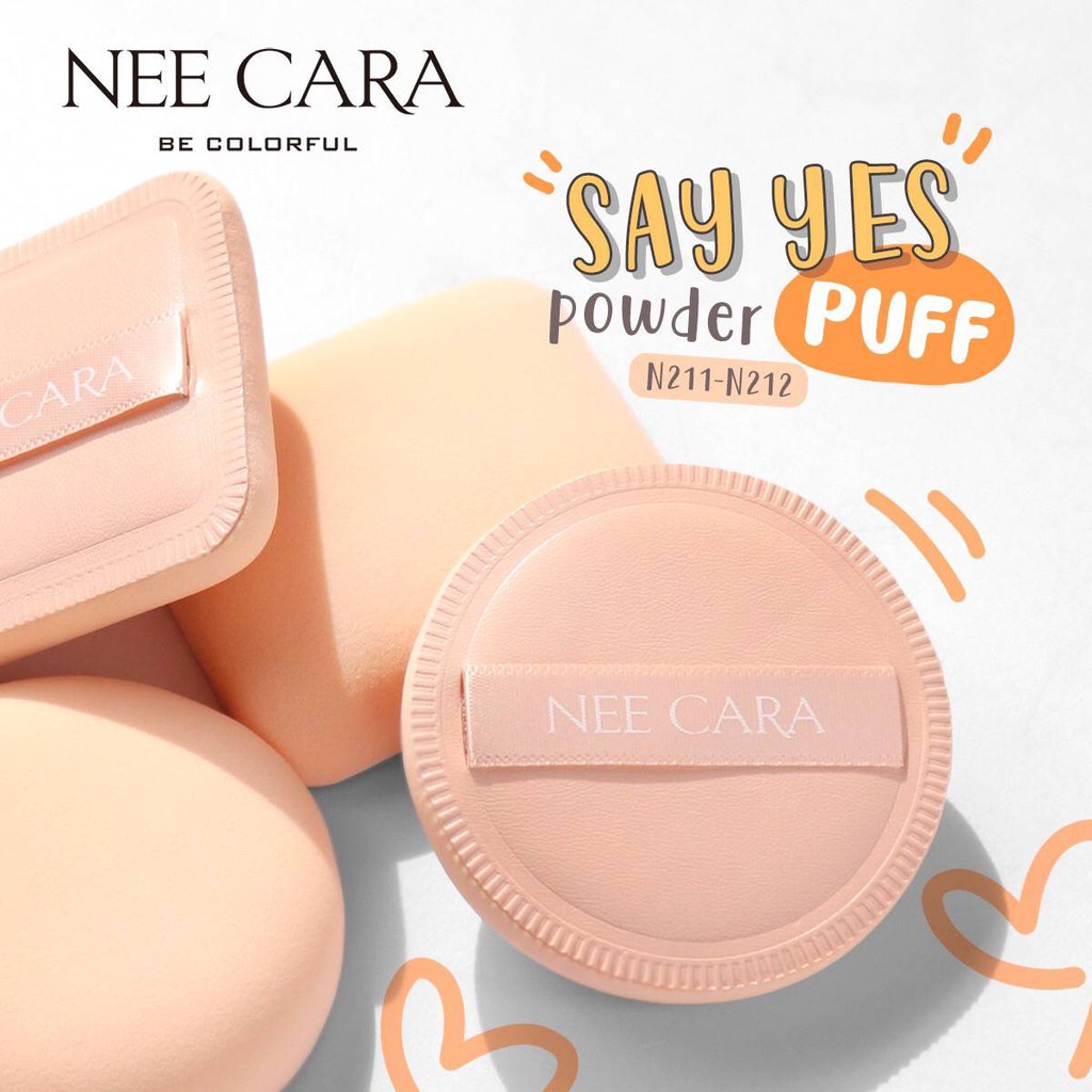 พัฟ-neecara-n211-และ-n212-be-colorful-powder-puff-พัฟฟองน้ำสำหับแต่งหน้า