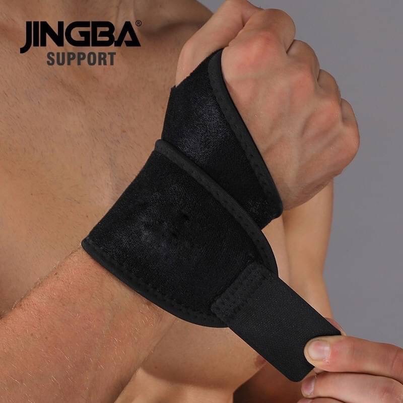 jingba-ผ้าพันข้อมือ-แก้ปวดเมื่อยอักเสบบริเวณข้อมือ-jingba-สายรัดข้อมือ-สีดำ-กล่องน้ำเงิน