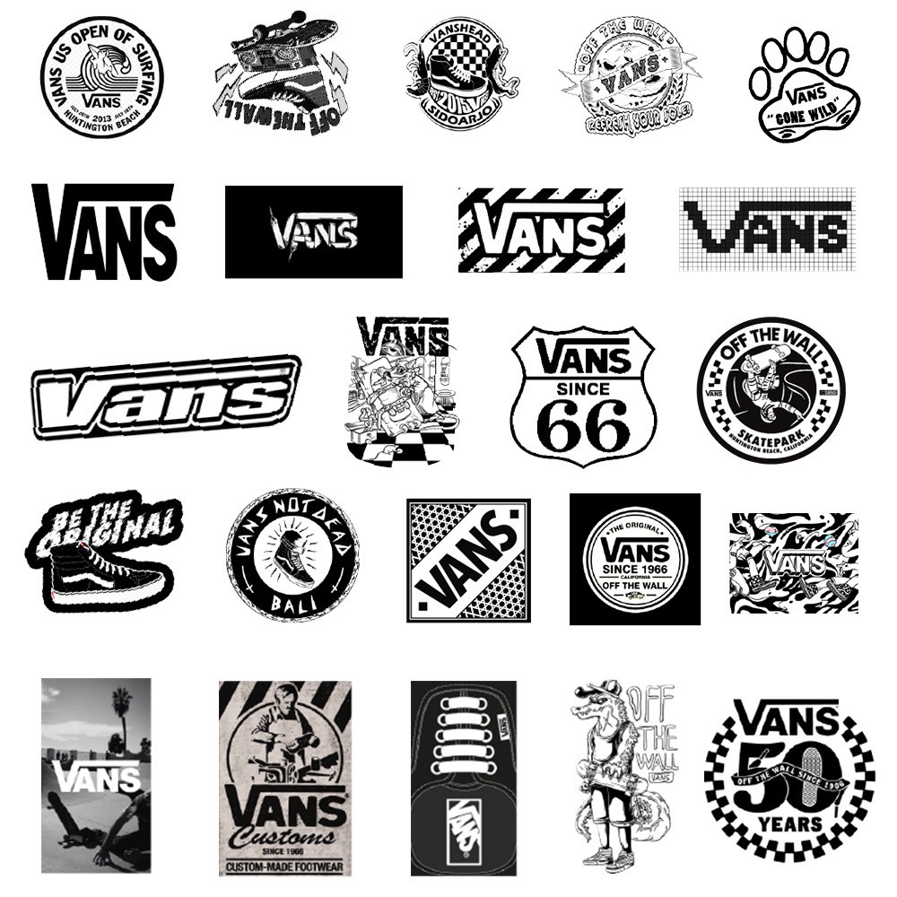 vans-สติ๊กเกอร์กราฟฟิตี้กันน้ําสีดําและสีขาว-50-ชิ้น