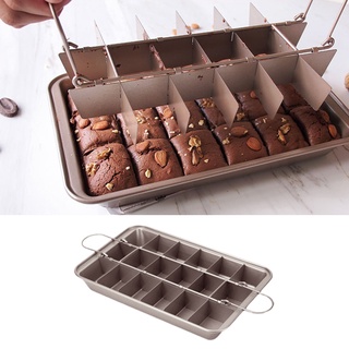 ▥♗18 Holes Cake Pan Brooklyn Brownie Copper Nonstick Baking Pan Dessert Cake Mold Crispy Edges Metal Utensil Kitchen Bak