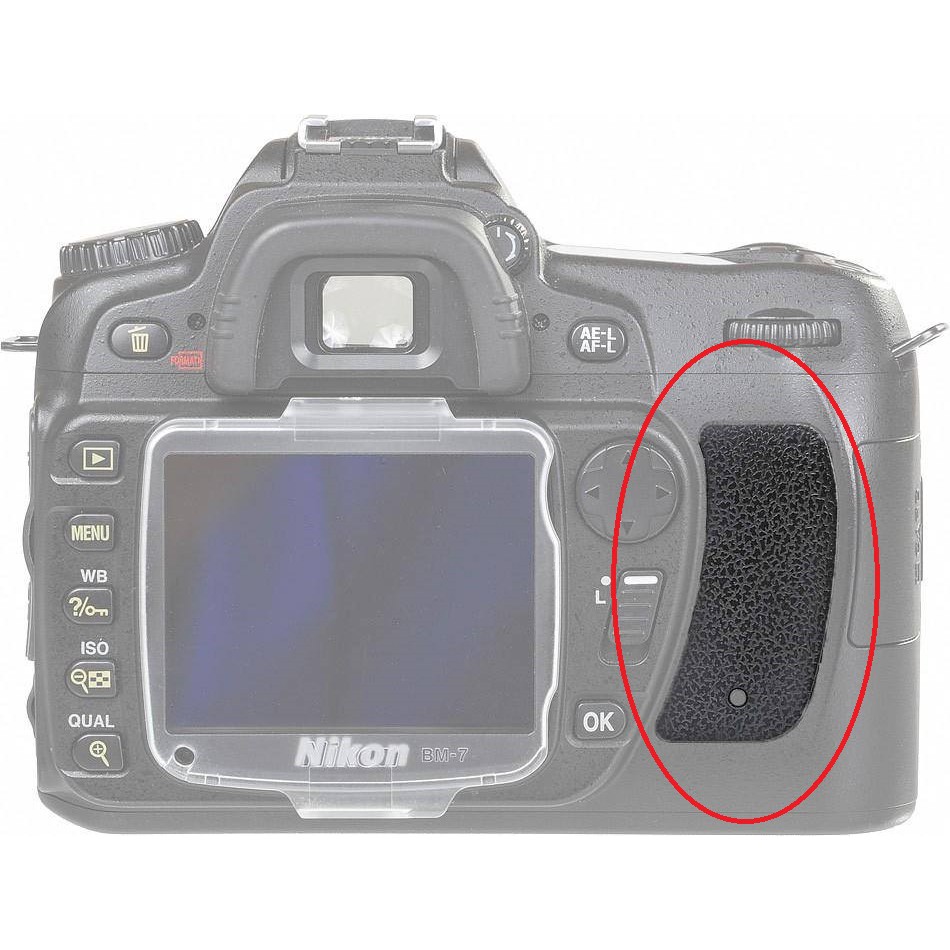 nikon-d80-ยางรองนิ้วโป้ง-อะไหล่กล้อง-d80