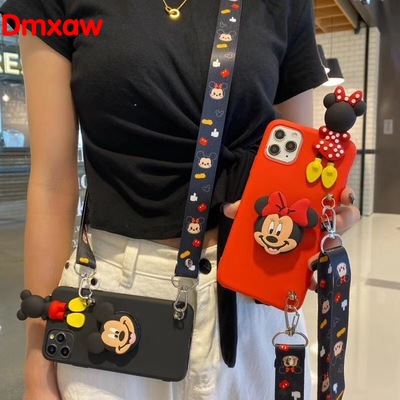 เคสโทรศัพท์มือถือแบบนิ่ม-ลายการ์ตูนดิสนีย์-มิกกี้-มินนี่-โดนัลด์-เดซี่-ยูนิคอร์น-พร้อมสายคล้อง-สําหรับ-samsung-galaxy-a73-a53-a33-a22-a32-m32-a13-5g-a22-m22-m32-a13-a12-m12-4g