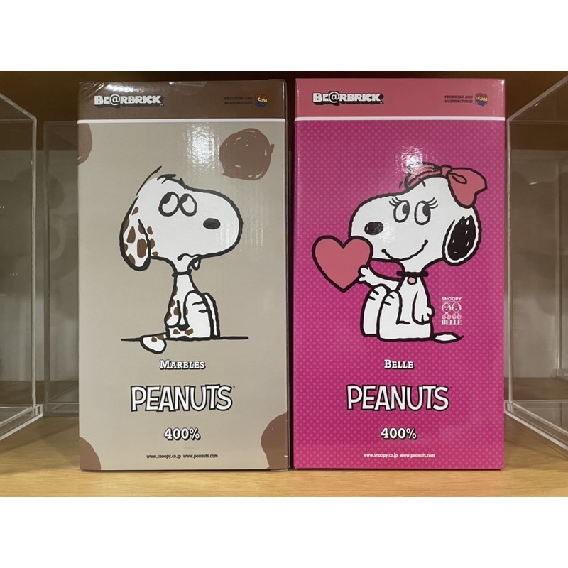 ของแท้-berbrick-snoopy-peanuts-marbles-amp-belle-400-bearbrick