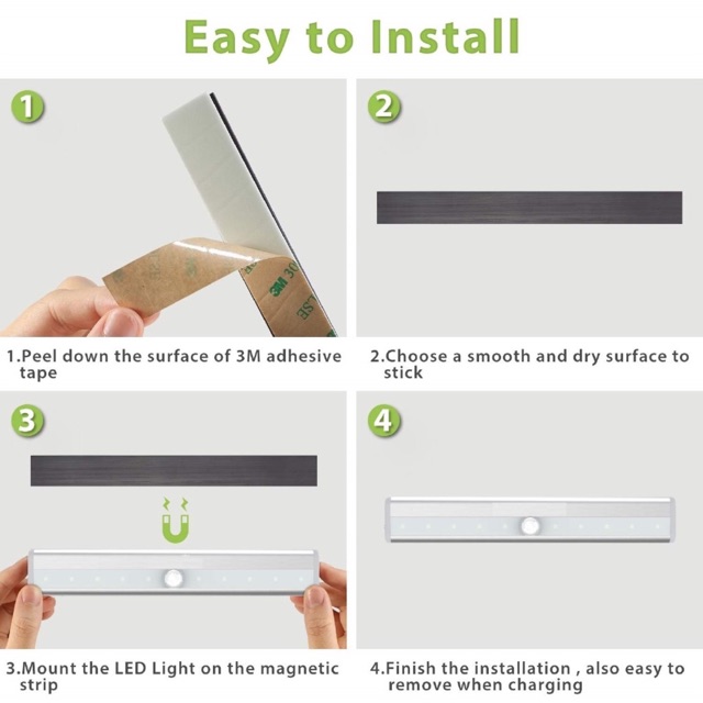 ภาพสินค้าไฟเซ็นเซอร์ โคมไฟ LED ไร้สาย เซนเซอร์ตรวจจับเคลื่อนไหว Motion Auto Sensor Light จากร้าน tengl_zone บน Shopee ภาพที่ 6