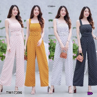 สอบถามสต้อกก่อนโอนค่า TW17396 จั้มสูทขายาว ลายจุด สีขาว ครีม ดำ เหลือง