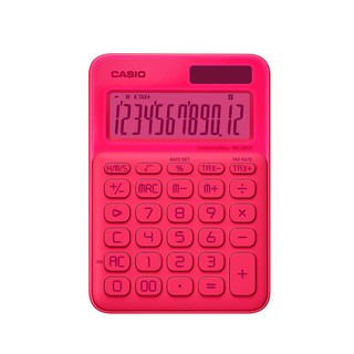 Casio Calculator เครื่องคิดเลข  คาสิโอ รุ่น  MS-20UC-L-NPK แบบสีสันพิเศษ 12 หลัก สีชมพูสะท้อนแสง