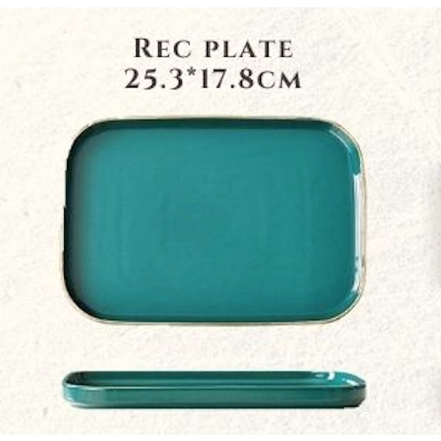จานสี่เหลี่ยม-spleen-plate-set-ขอบทองหรูหราสไตน์-european-อุปกรณ์บนโต๊ะอาหาร