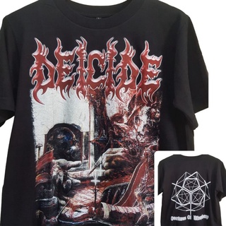 เสื้อยืดผ้าฝ้ายพิมพ์ลายขายดี เสื้อยืด พิมพ์ลาย Deicide BAND