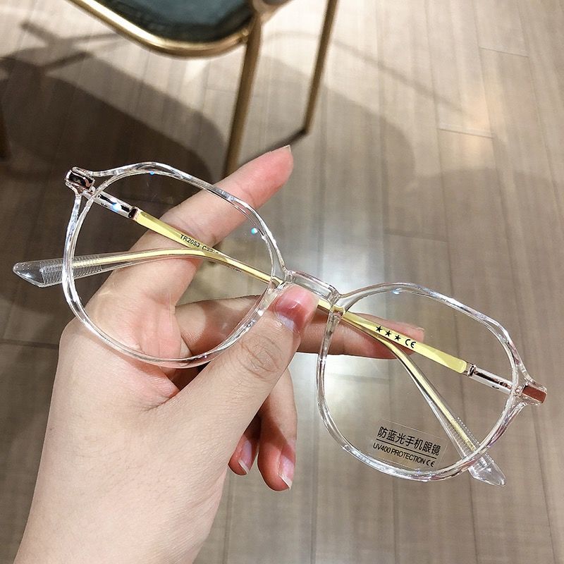 ภาพสินค้าแว่นสายตาสั้น ป้องกันแสงสีฟ้า ค่าสายตา 0.0 ถึง -6.0 กรอบรูปหลายเหลี่ยม สไตล์เกาหลี จากร้าน twinkleyz01.th บน Shopee ภาพที่ 2