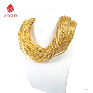 AGOLD สร้อยทองคำ ลายโซ่ยอดนิยม น้ำหนัก 1 สลึง (3.79 กรัม) ทองคำแท้ 96.5% (ยาว 44 ซม.)