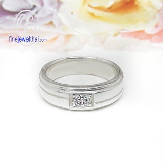Finejewelthai-แหวนเพชร-แหวนเงิน-เงินแท้-Silver-Diamond-Cz-Ring - R1192cz