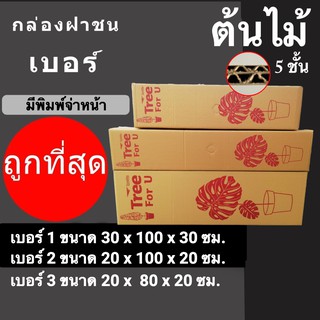 ถูกที่สุด กล่องต้นไม้ กล่องไปรษณีย์ มีพิมพ์จ่าหน้า ลูกฟูกหนา 5 ชั้น ( 1 แพ๊ค 5 ใบ )