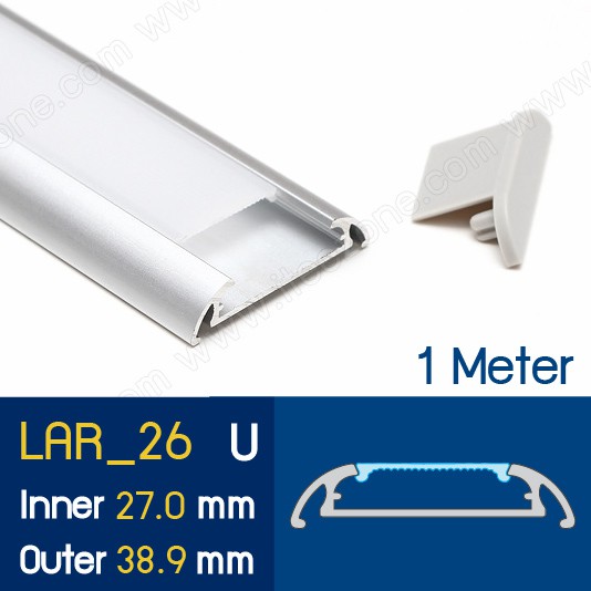 ภาพหน้าปกสินค้าแบบเส้นยาว 1 เมตร รางไฟ Aluminium Profile รางอลูมิเนียม ใช้กับไฟเส้น LED รางไฟเส้น rail led track อลูมิเนียมโพรไฟล์ L26