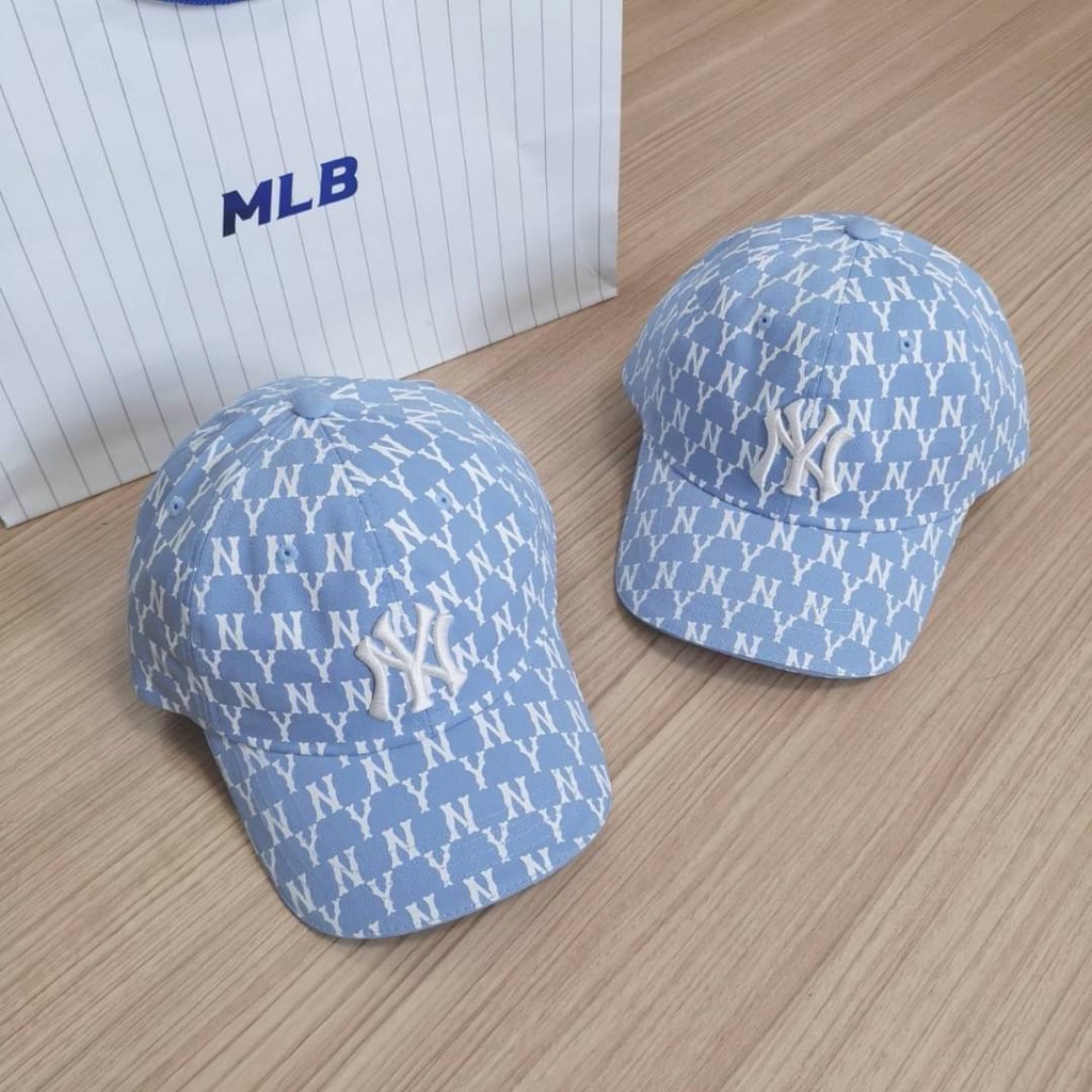 หมวก-mlb-cap-ของแท้-100-ป้ายเกาหลี-หมวก-ny-รุ่น-pastel-monogram-ball-cap-พร้อมส่ง